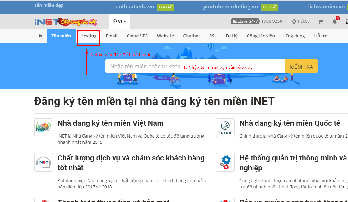 đăng kí hosting để tạo website